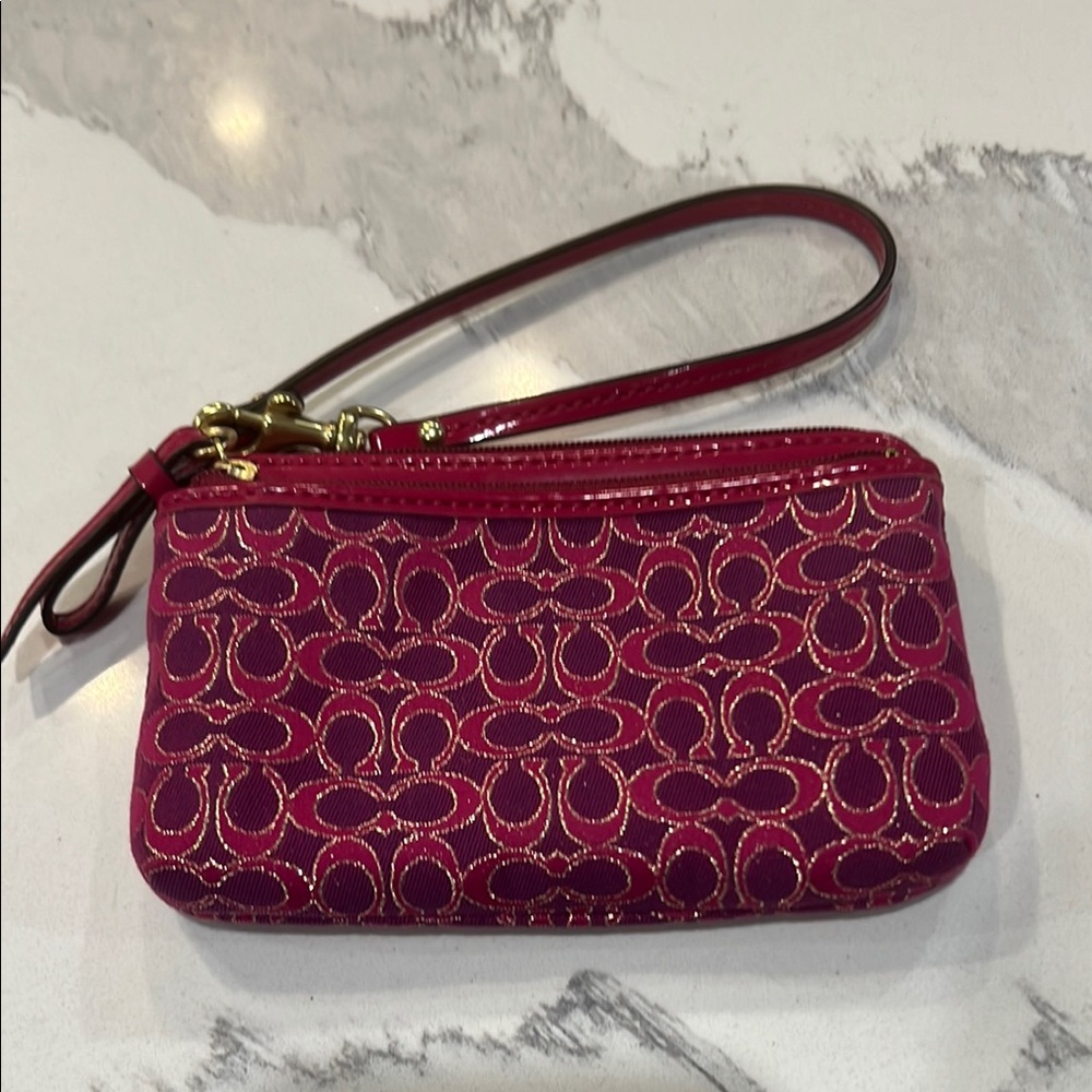 Coach Pink/Purple Wristlet Bag